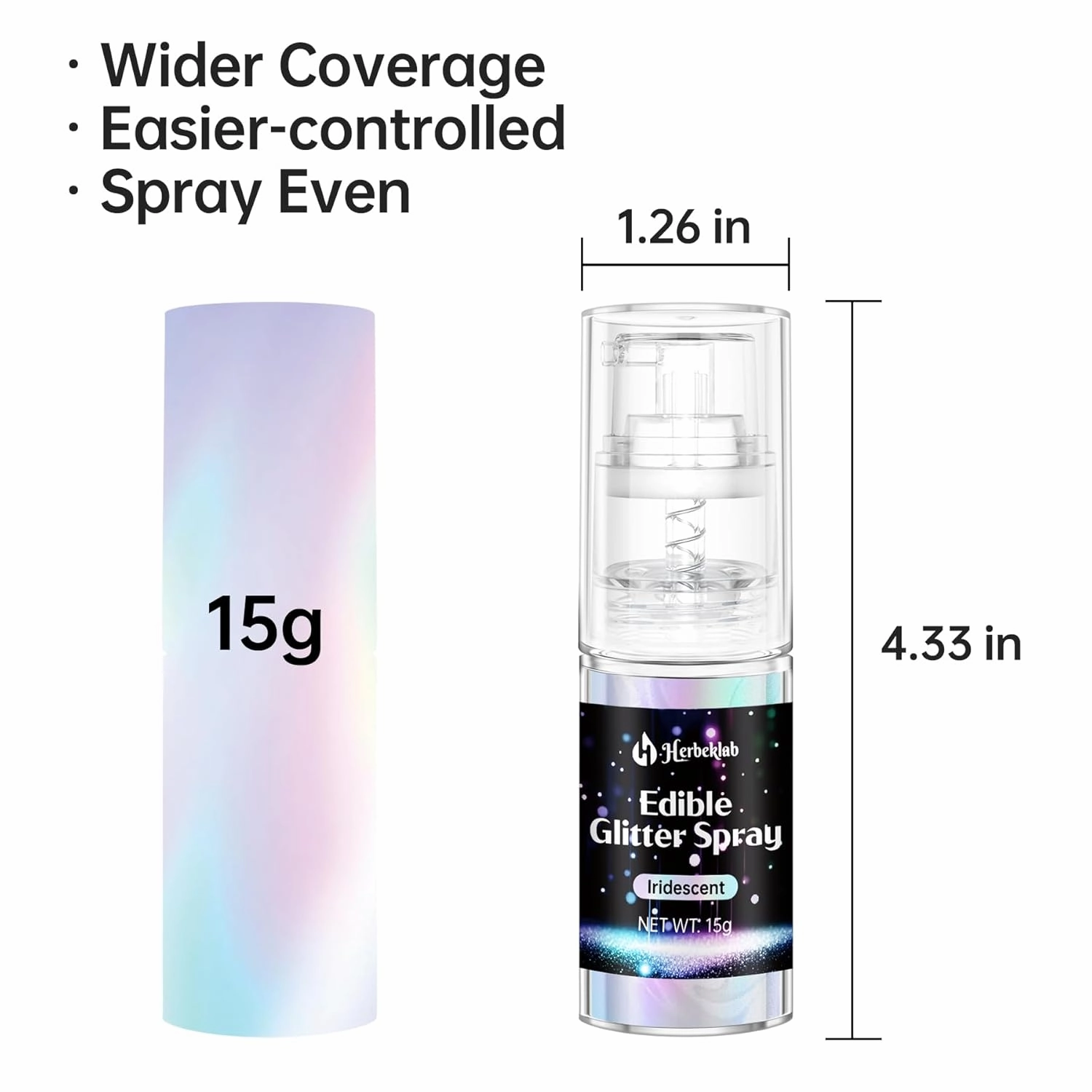 Iridescent Edible Glitter Spray - 15g Edible Iridescent Glitter for Cakes Food Grade Rainbow Cake Sprinkles for Chocolate Strawberry Cookie