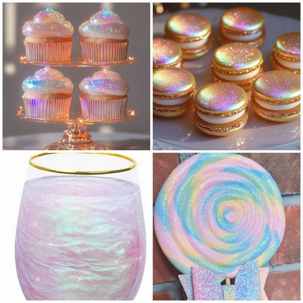 Iridescent Edible Glitter Spray - 15g Edible Iridescent Glitter for Cakes Food Grade Rainbow Cake Sprinkles for Chocolate Strawberry Cookie