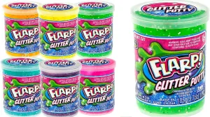 JA-RU Flarp Glitter Noise Putty (6 Units Assorted Color) Colorful Scented Fidget Putty for Kids. Squishy & Sensory Stress Relief Toy. Slime Party Favors. 339-6s