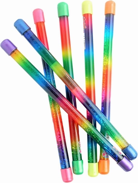JA-RU Glitter Baton Wand (6 Units) 12" Magic Fairy Rainbow Colors Wands Toys for Girls and Kids Princess Decorations Party Favors Twirling Cheerleader Dance Baton. Plus 1 Bouncy Ball 2002-6p