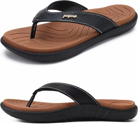 jiajiale Womens Fashion Orthotic Flip Flops Ladies Slip On Lightweight Comfortable Thick Cushion Yoga Mat Thong Sandals With Plantar Fasciitis Arch Support