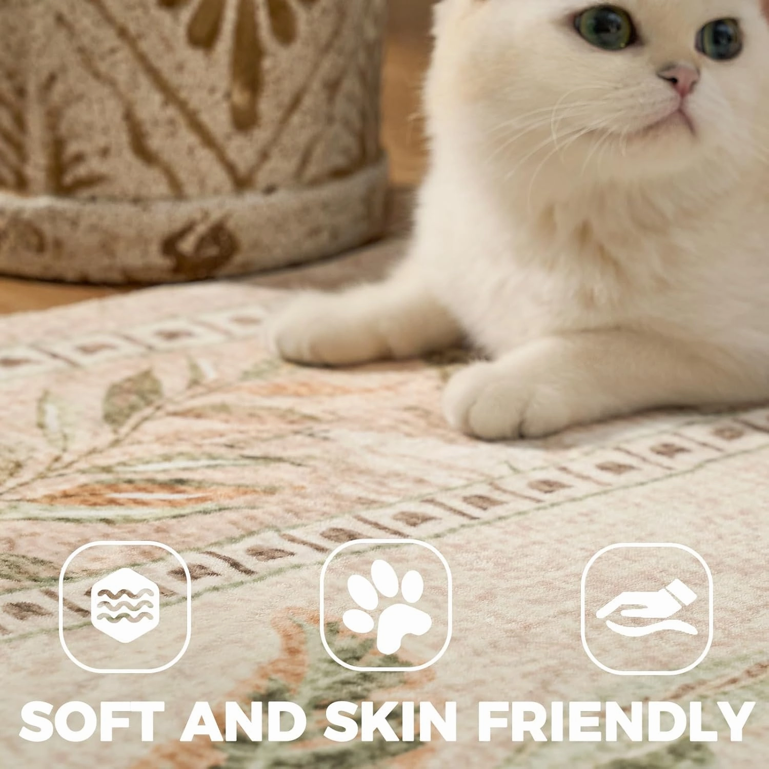 jinchan 2x3 Beige Jungle Rugs for Entryway,Washable Throw Rugs Animals Print Kitchen Mats,Indoor Doormat Ultra-Thin Low-Pile Non-Slip Soft Botanical Carpet for Bedroom Bathroom Entrance (2'x3',Beige)