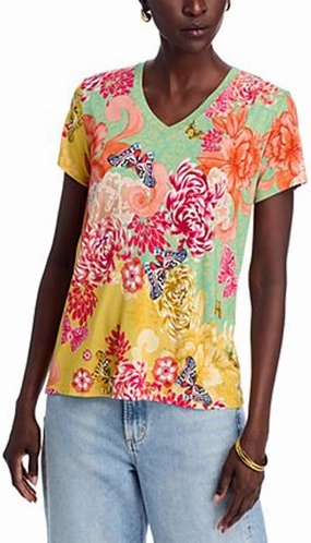 Johnny Was Women's The Janie Favorite Short Sleeve V-Neck Tee-Charli