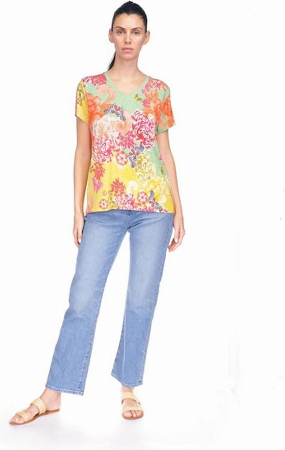 Johnny Was Women's The Janie Favorite Short Sleeve V-Neck Tee-Charli