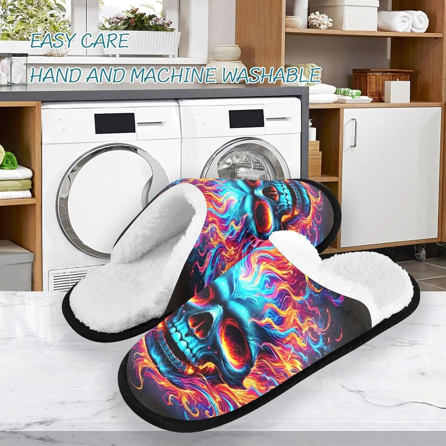 Joisal Tie Dye Dragonflies Portable Women’s Slippers, Womens House Shoes, Travel Slippers for Airplane 35-45
