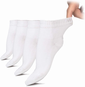 Junix Women’s Bamboo Ankle Diabetic Socks Seamless Toe 4 Pack Soft