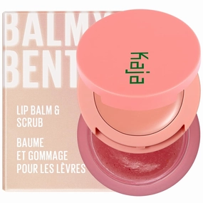 Kaja Lip Bento Balm   Scrub | with Coconut Oil, Coral Finish, Moisturize, Exfoliate, Smoothes Lips, Compact Travel Size, Strawberry Rosé, 0.4 Oz