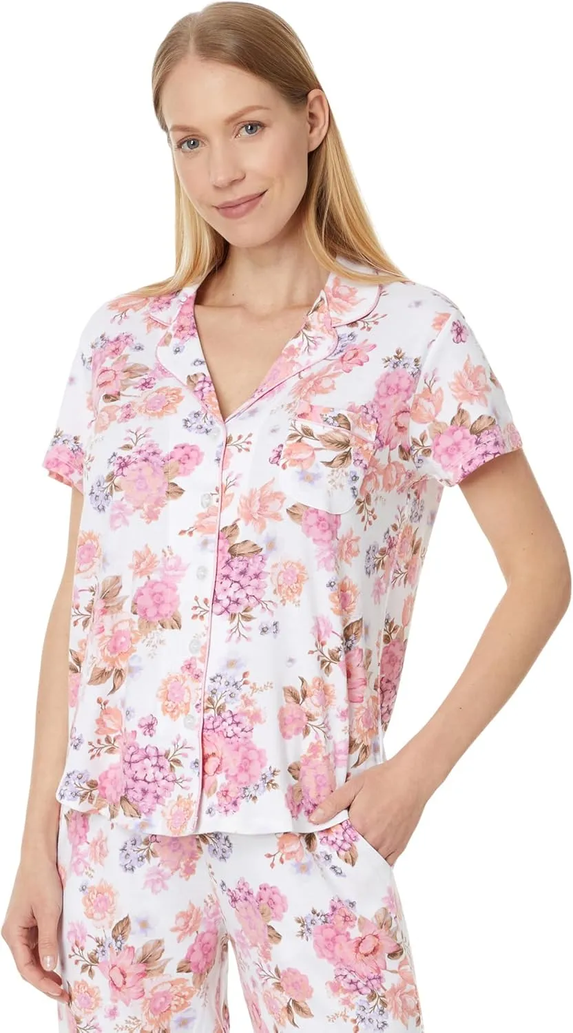 Karen Neuburger Women's Coral Carnations Short Sleeve Nightshirt
