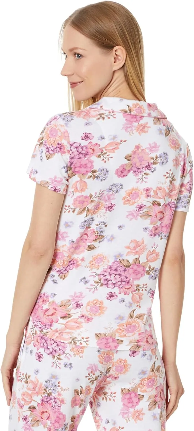 Karen Neuburger Women's Petite Coral Carnations Short Sleeve Nightshirt