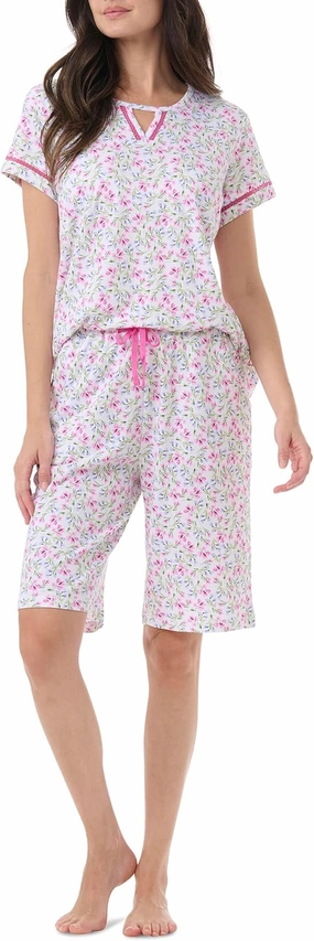 Karen Neuburger Radiant Comfort 2PC SS Bermuda Set | Stylish Plus-Size Loungewear