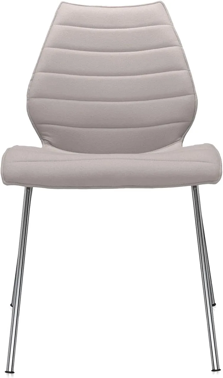 Kartell Maui Soft Chair by Tribute to Vico Magistretti, Pack of 2, Trevira Fabric Beige