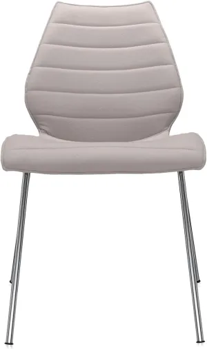 Kartell Maui Soft Chair by Tribute to Vico Magistretti, Pack of 2, Trevira Fabric Beige