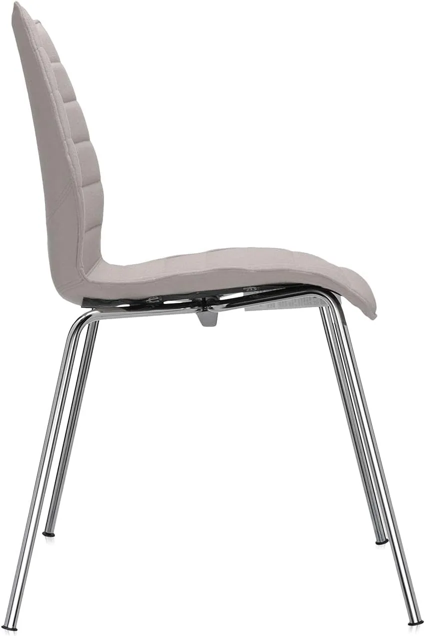 Kartell Maui Soft Chair by Tribute to Vico Magistretti, Pack of 2, Trevira Fabric Beige