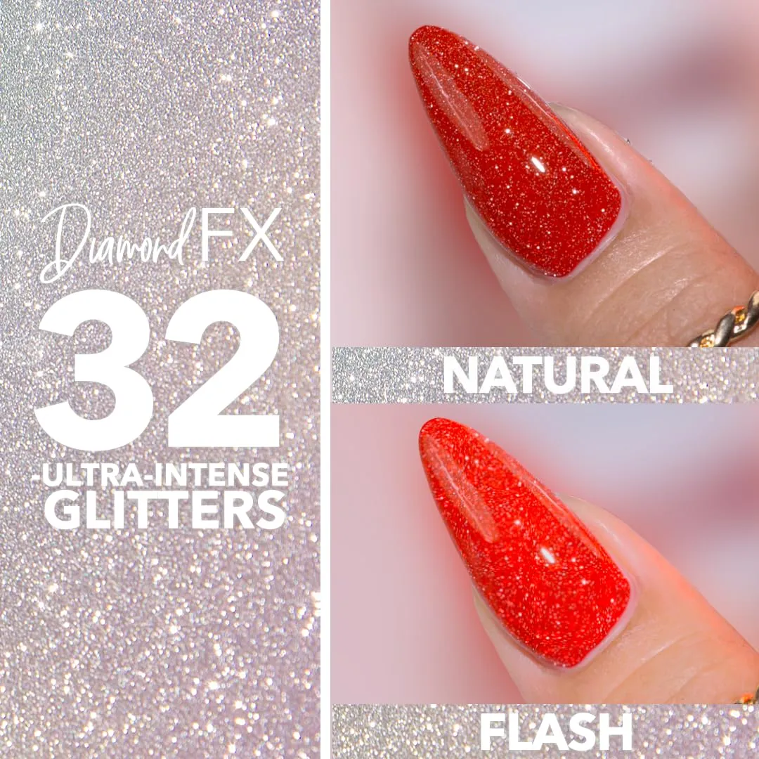 KIARA SKY Gel Polish DiamondFX Reflective Glitter Soak Off with Sparkle Diamond dust effect 0.5 fl oz, Bubblelicious (pink)