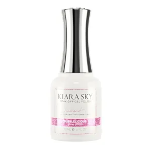KIARA SKY Gel Polish DiamondFX Reflective Glitter Soak Off with Sparkle Diamond dust effect 0.5 fl oz, Bubblelicious (pink)