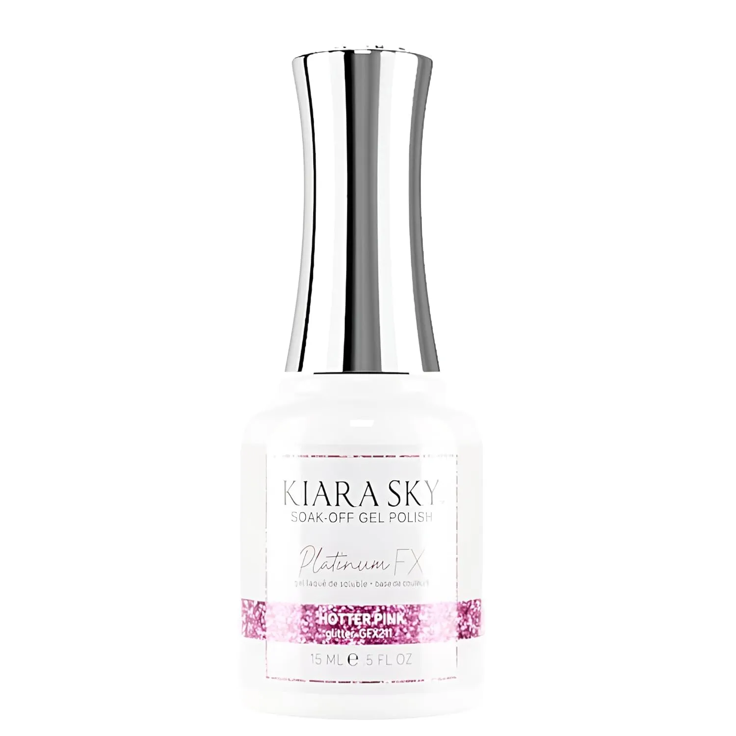 KIARA SKY Gel Polish PlatinumFX Reflective Glitter with sparkle foil effect 0.5 fl oz, Flower Power (baby pink sparkle)