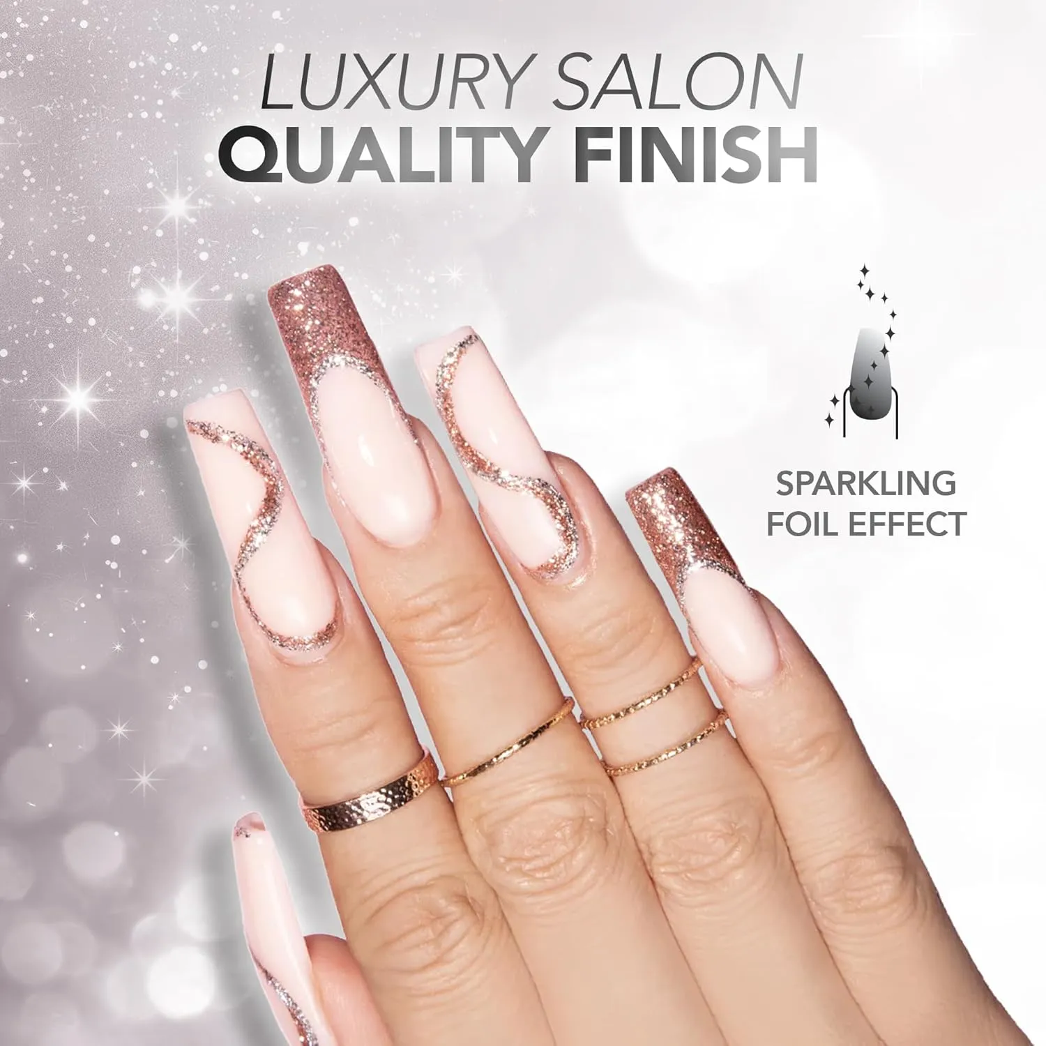 KIARA SKY Gel Polish PlatinumFX Reflective Glitter with sparkle foil effect 0.5 fl oz, Flower Power (baby pink sparkle)