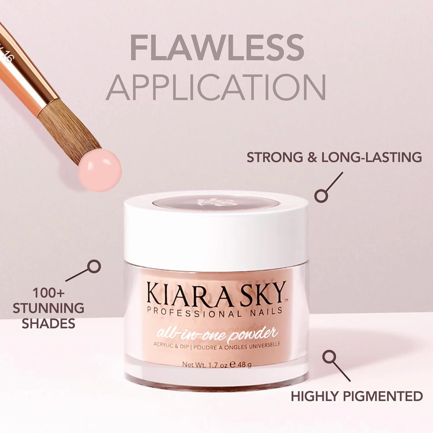 Kiara Sky All-In-One Acrylic Nail Powder | Multi-Use Dip & Acrylic Powder | Sculpting, Overlay & Dipping 2 oz, Pretty Things