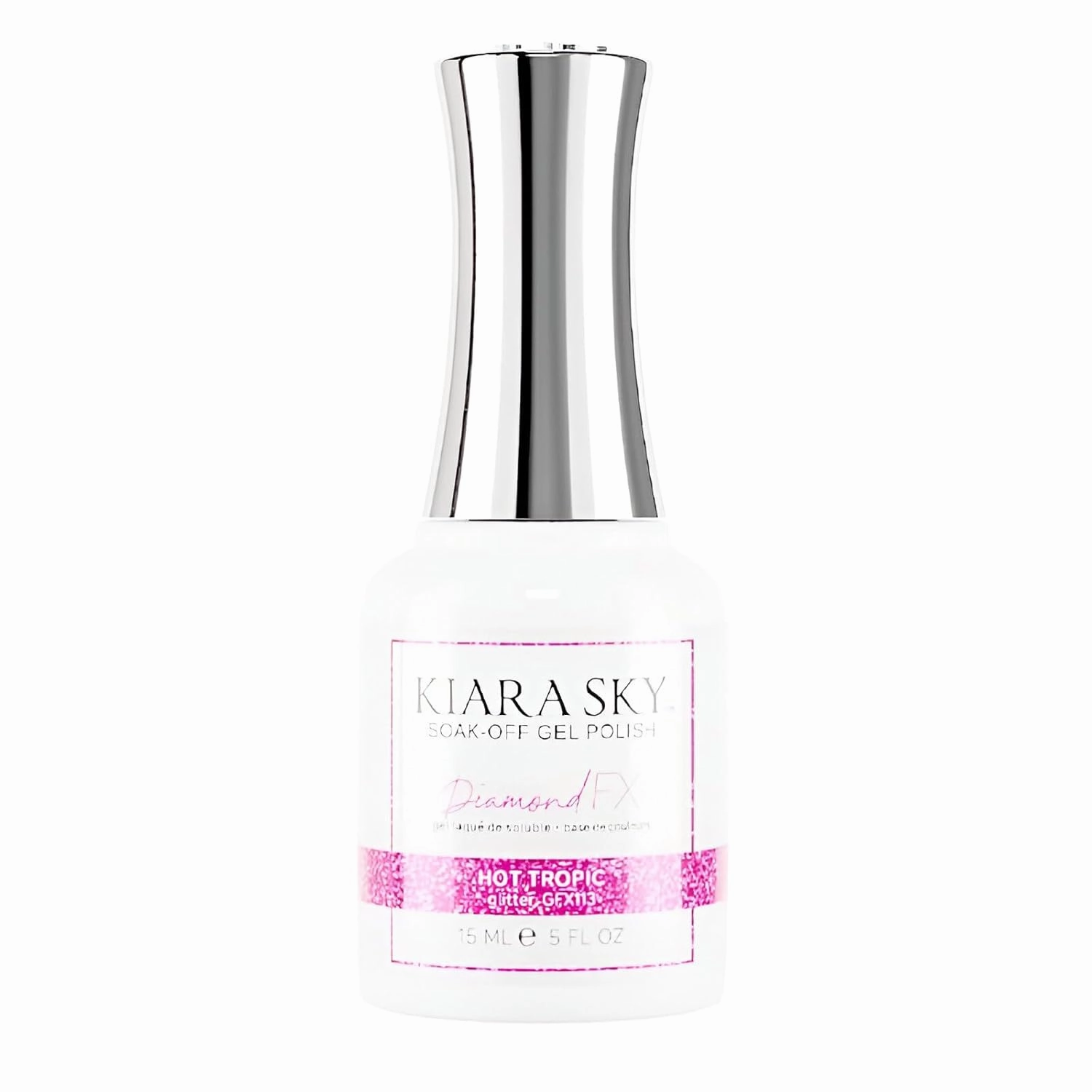 KIARA SKY Gel Polish DiamondFX Reflective Glitter Soak Off with Sparkle Diamond dust effect 0.5 fl oz, Hot Tropic (pink)