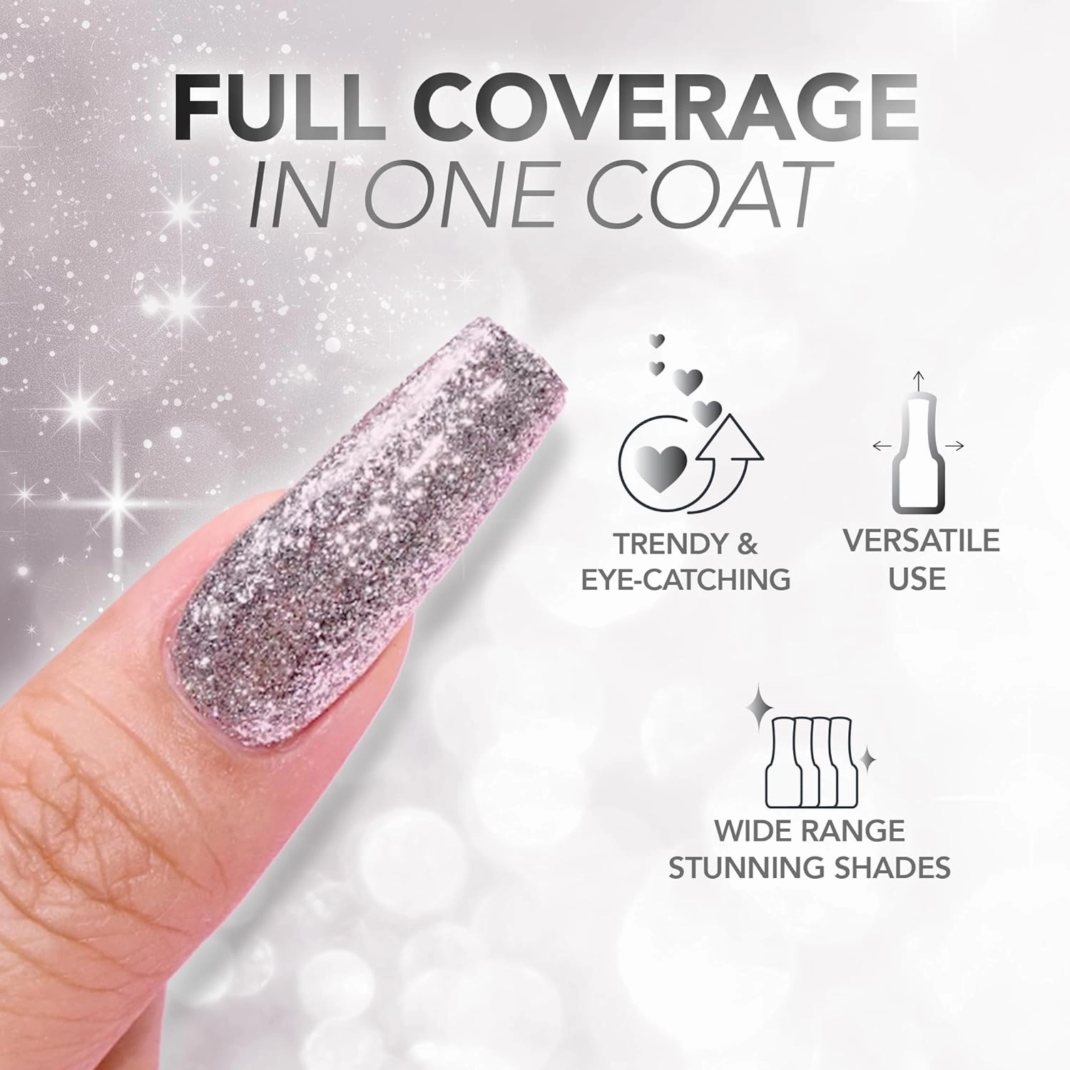 KIARA SKY Gel Polish PlatinumFX Reflective Glitter with sparkle foil effect 0.5 fl oz, Hotter Pink (hot pink)