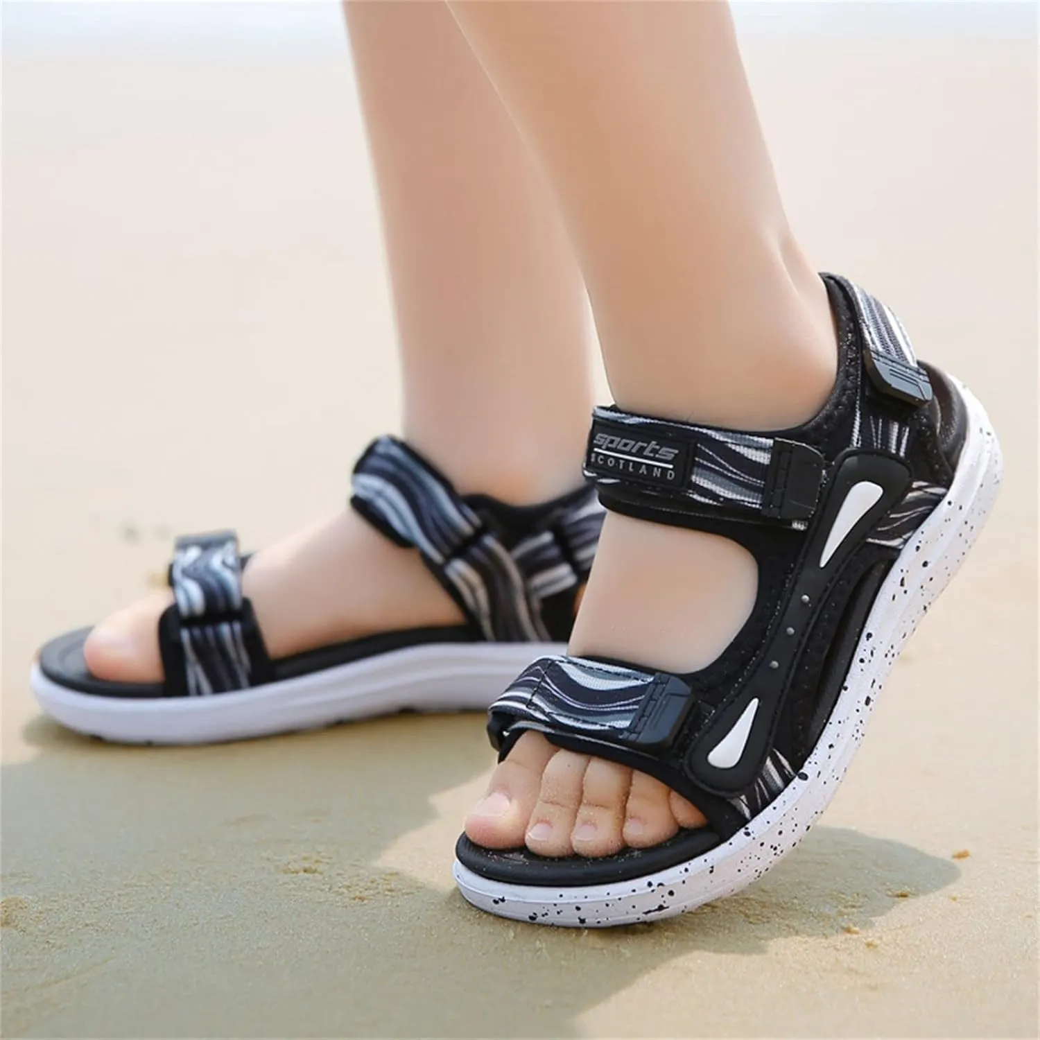Kids Boys Summer Sports Sandals Outdoor Hiking Beach Open Toe Lightweight Breathable Non Slip Casual Walking Shoes