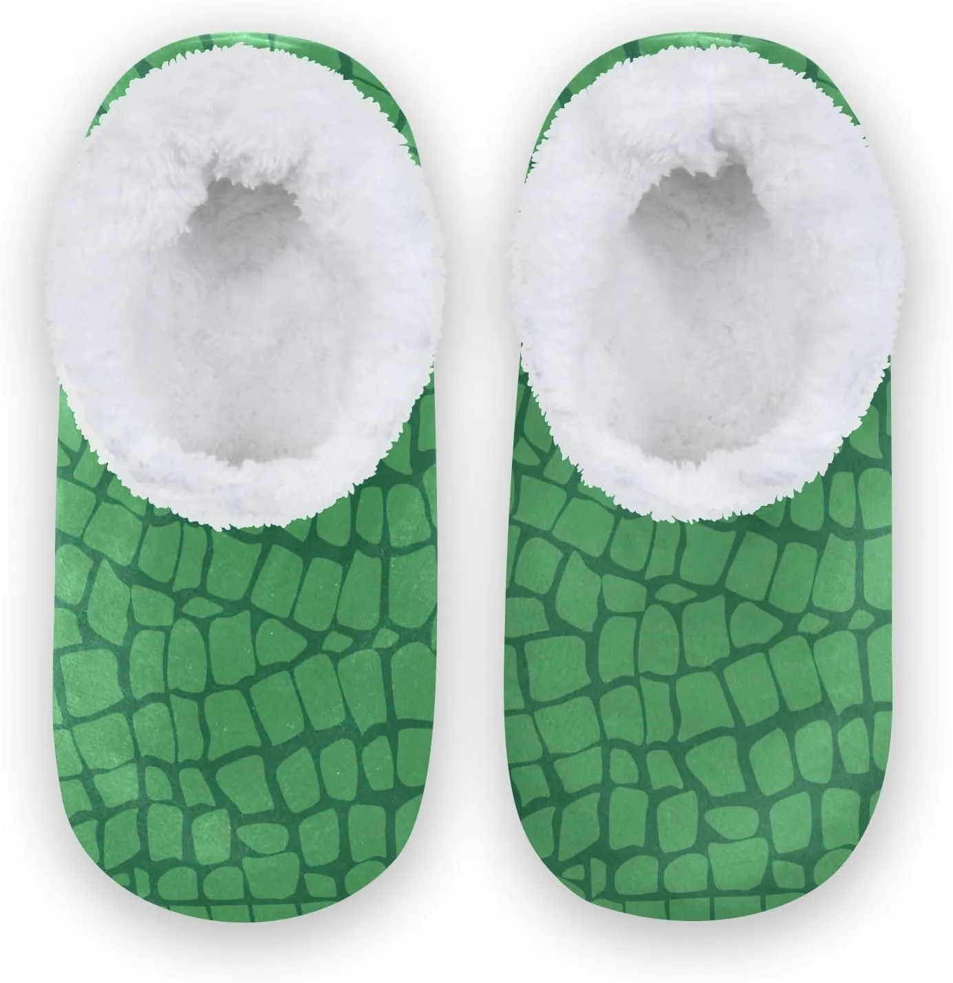 Kids Winter Slippers Crocodile Skin Texture Animal Warm Soft Non Slip House Slippers for Boys Girls Indoor
