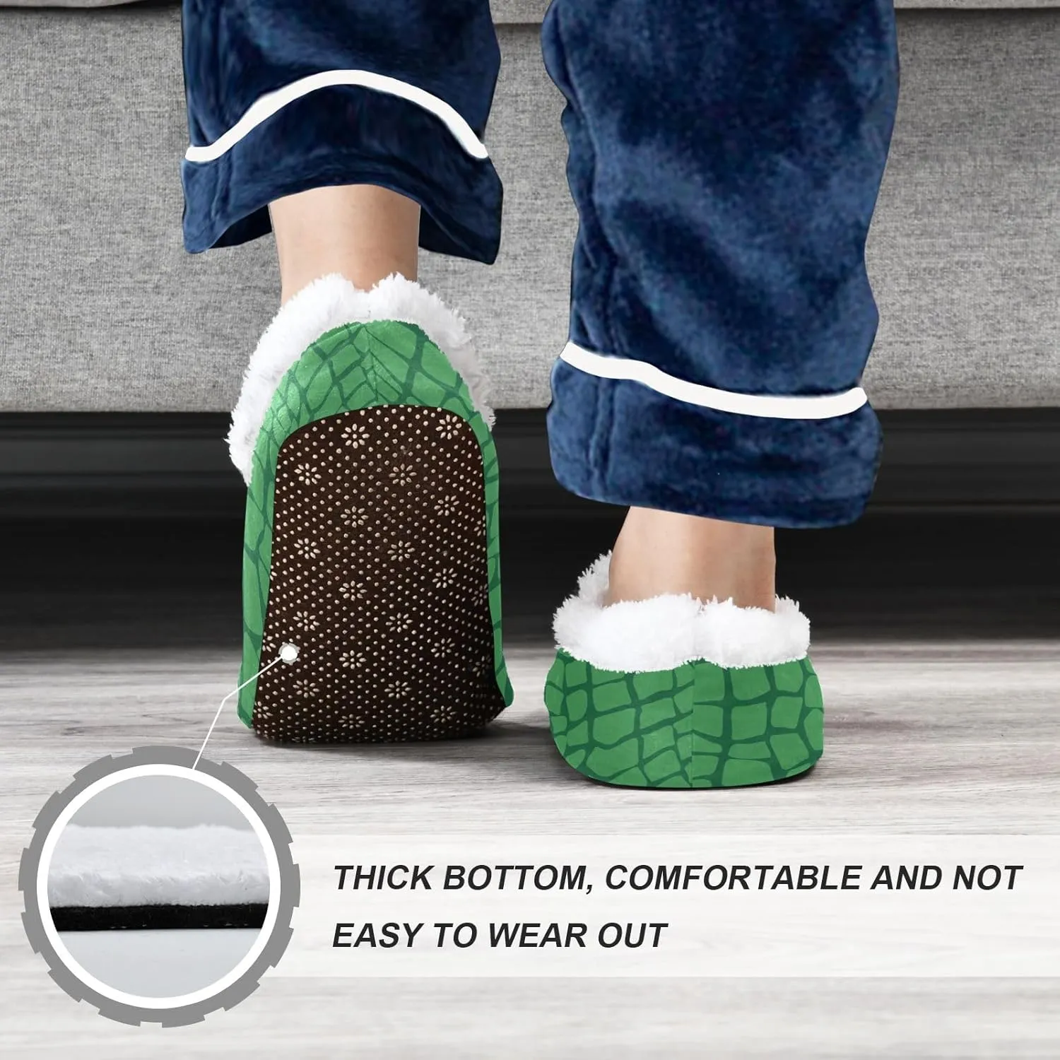 Kids Winter Slippers Crocodile Skin Texture Animal Warm Soft Non Slip House Slippers for Boys Girls Indoor