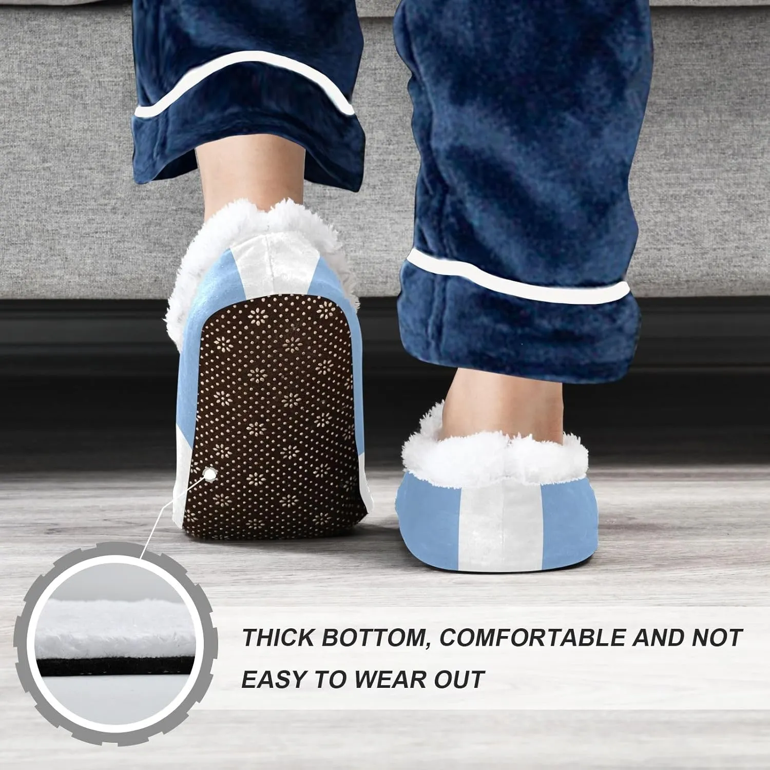 Kids Winter Slippers for Boys Girls American Flag Stars Stripes Warm Soft Non Slip House Slippers Children Indoor