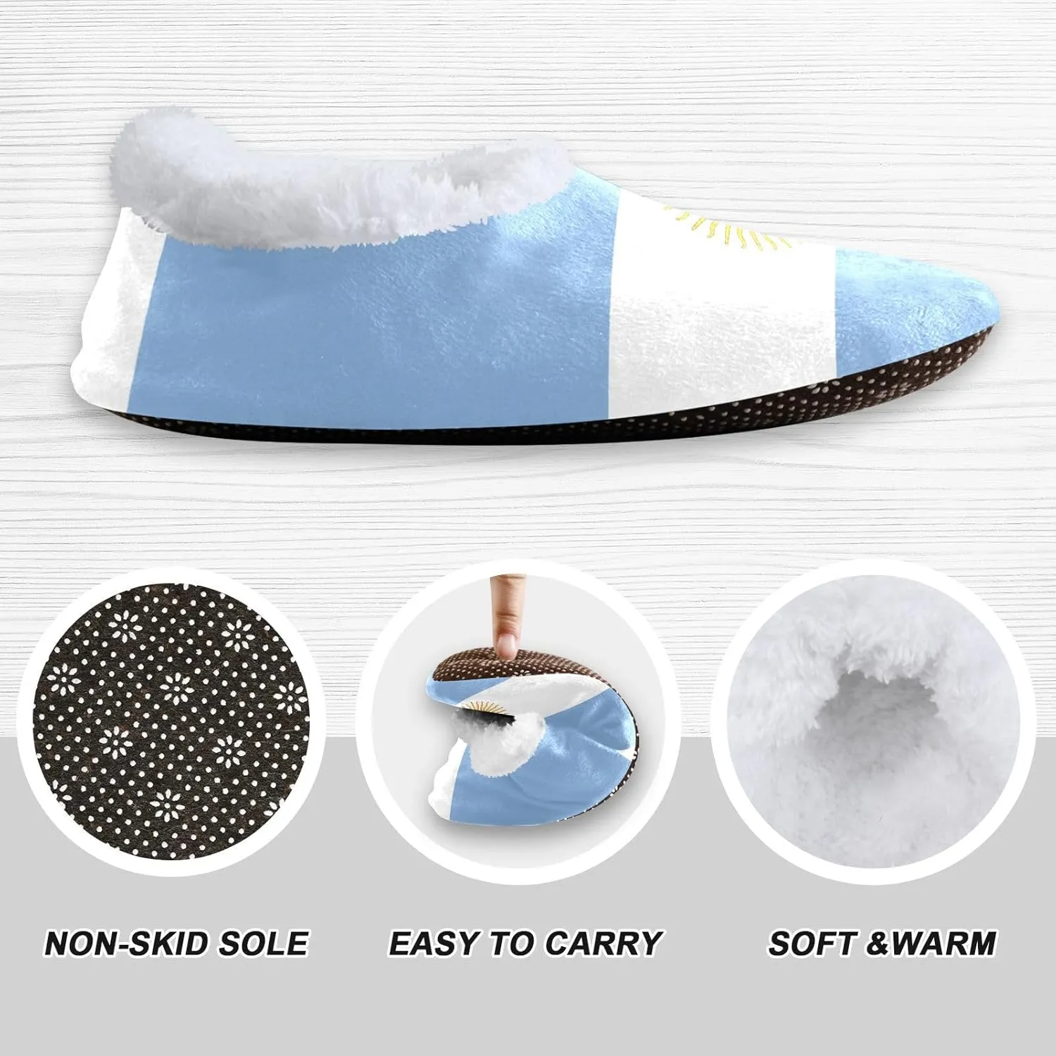 Kids Winter Slippers for Boys Girls American Flag Stars Stripes Warm Soft Non Slip House Slippers Children Indoor