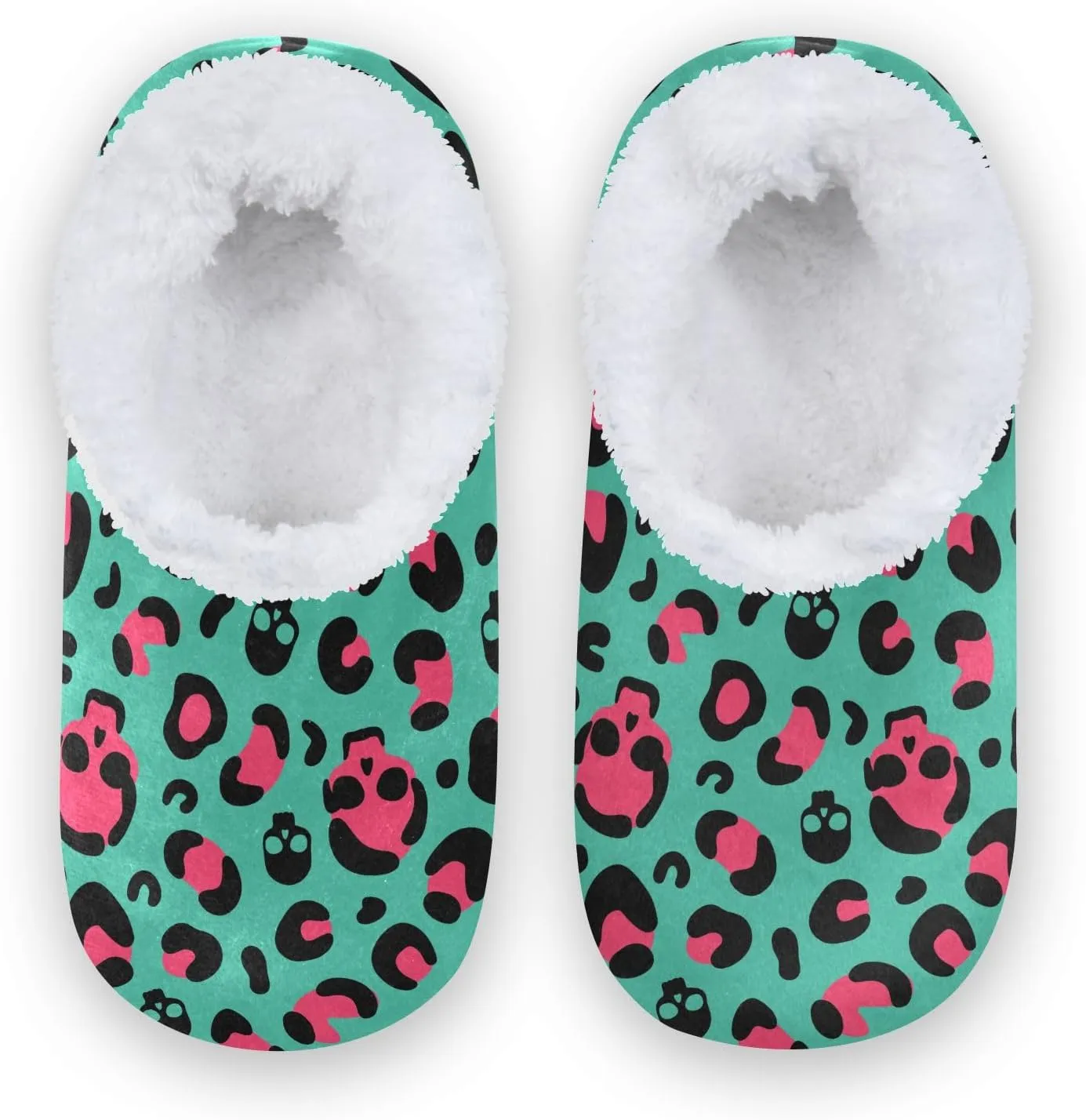 Kids Winter Slippers Skull Leopard Print Camouflage Skull Warm Soft Non Slip House Slippers for Boys Girls Indoor