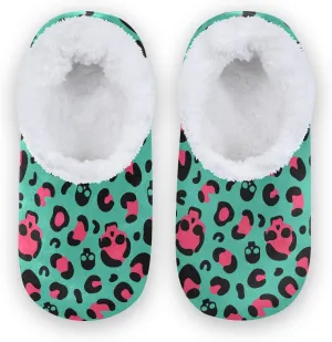 Kids Winter Slippers Skull Leopard Print Camouflage Skull Warm Soft Non Slip House Slippers for Boys Girls Indoor