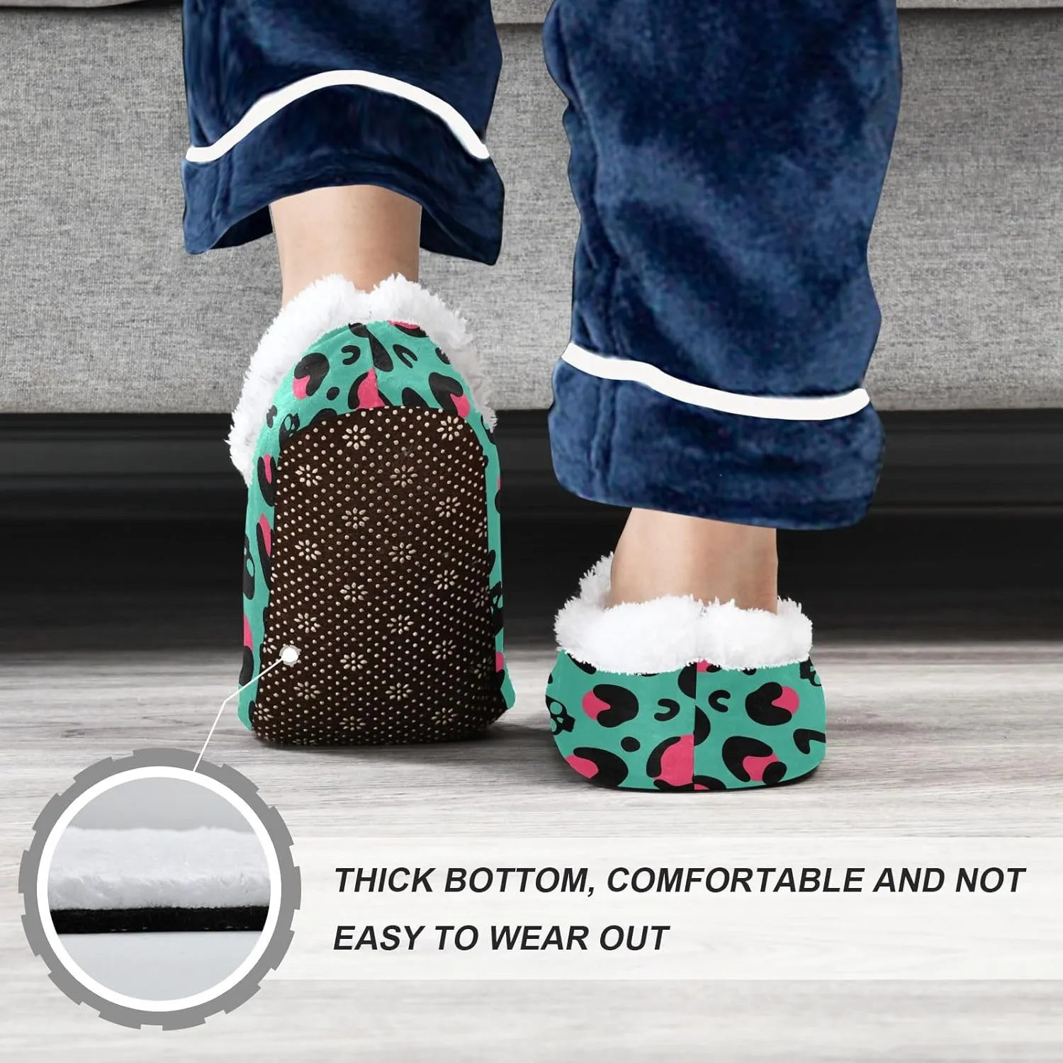 Kids Winter Slippers Skull Leopard Print Camouflage Skull Warm Soft Non Slip House Slippers for Boys Girls Indoor