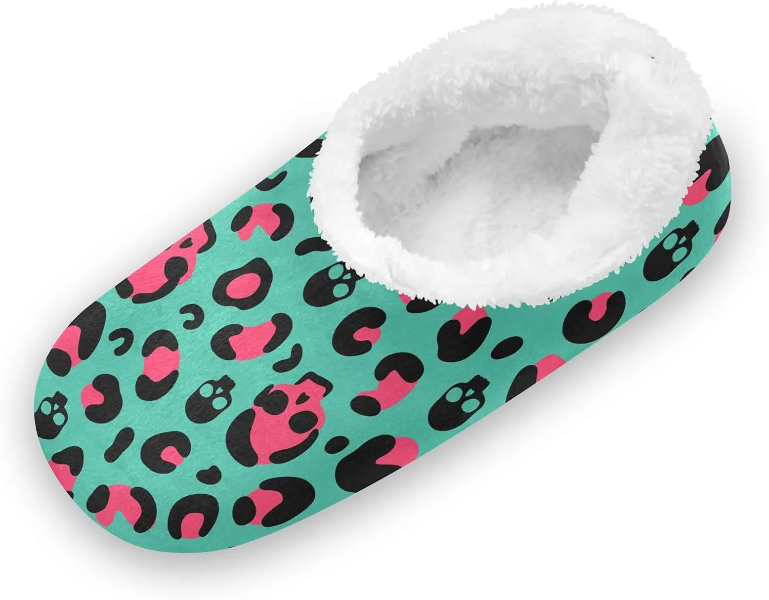 Kids Winter Slippers Skull Leopard Print Camouflage Skull Warm Soft Non Slip House Slippers for Boys Girls Indoor