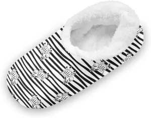 Kids Winter Slippers Zebra Seamless Pattern Cartoon Striped Warm Soft Non Slip House Slippers for Boys Girls Indoor