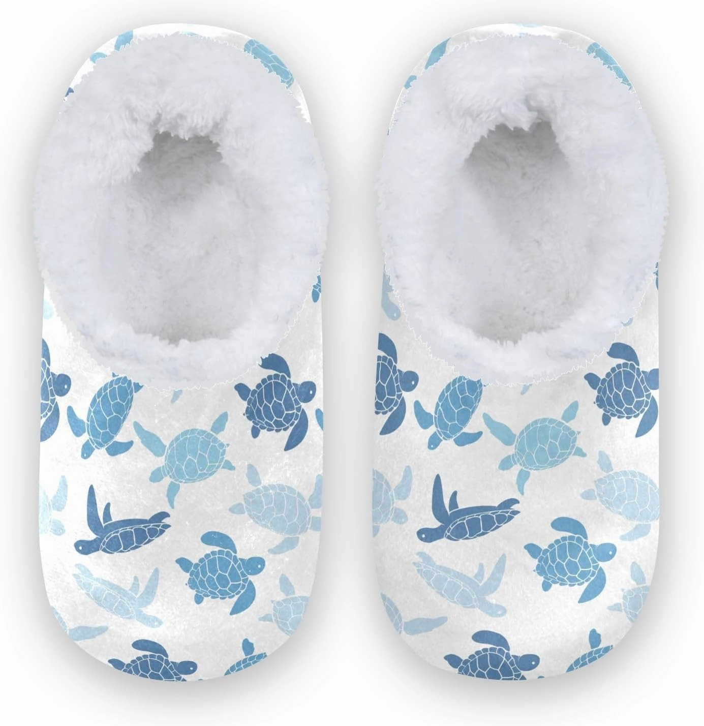 Kids Winter Slippers for Boys Girls Blue Sea Turtle Ocean Animal Warm Soft Non Slip House Slippers Children Indoor