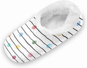 Kids Winter Slippers Polka Dot Watercolor Dots Black Stripes Warm Soft Non Slip House Slippers for Boys Girls Indoor