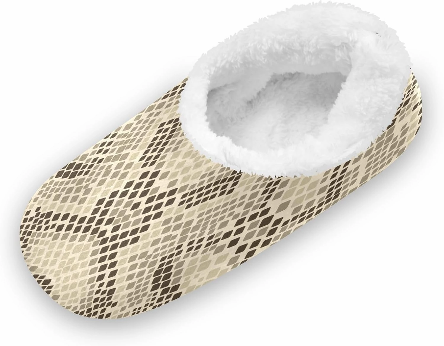 Kids Winter Slippers Retro Snake Skin Animal Print Warm Soft Non Slip House Slippers for Boys Girls Indoor