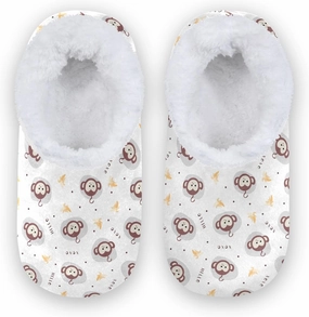 Kids Winter Slippers Seamless Monkey Face and Banana Warm Soft Non Slip House Slippers for Boys Girls Indoor