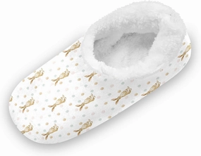 Kids Winter Slippers Watercolor Polka Dots and Bunny Rabbit Warm Soft Non Slip House Slippers for Boys Girls Indoor