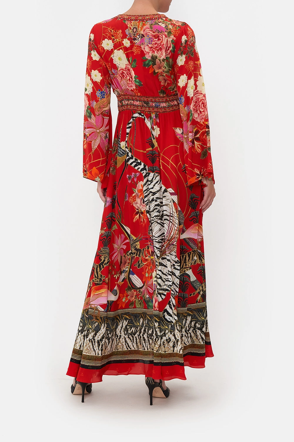 KIMONO SLEEVE DRESS WITH SHIRRING DETAIL THE LEGEND OF ZIBA