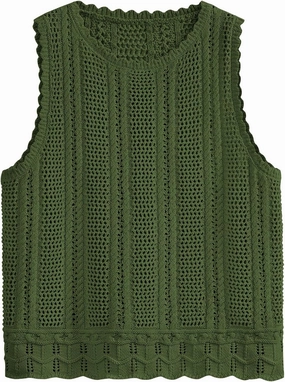 KIRUNDO Beach Vacation Clothes for Women Spring Summer Crochet Sweater Vest Tank Tops Cover Ups Resort Cruise Outfits 2025
