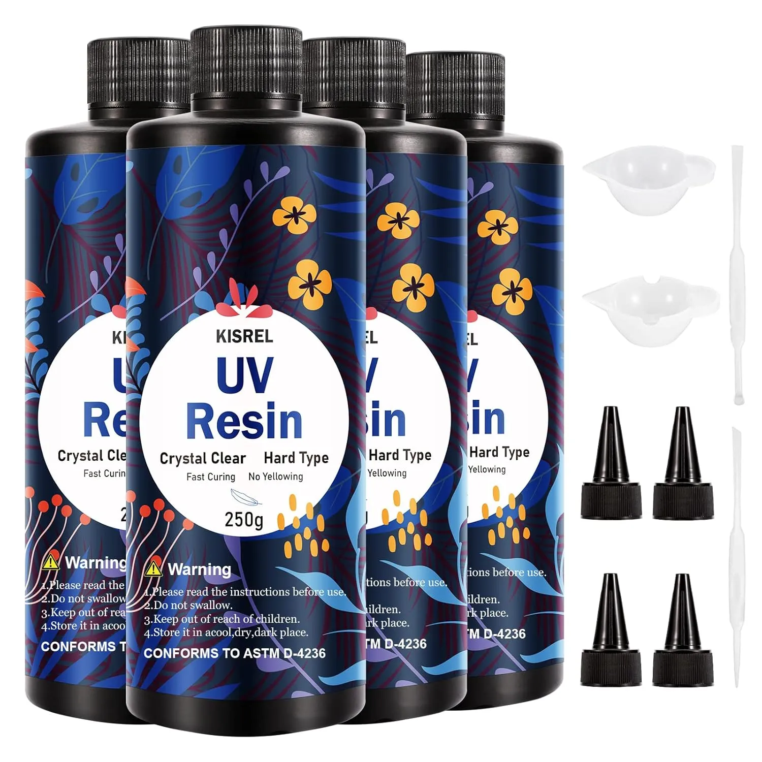 KISREL UV Resin 1000g - Upgraded Hard Type Crystal Clear Ultraviolet Curing UV Epoxy Resin for Craft Jewelry Making