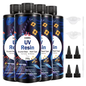 KISREL UV Resin 1000g - Upgraded Hard Type Crystal Clear Ultraviolet Curing UV Epoxy Resin for Craft Jewelry Making