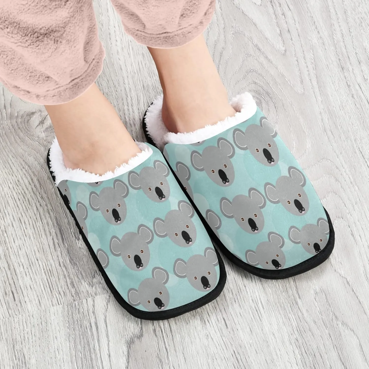 Koala Bear Slippers, Soft Memory Foam Non-Slip Indoor House Slippers Home Shoes for Bedroom Hotel Travel Spa