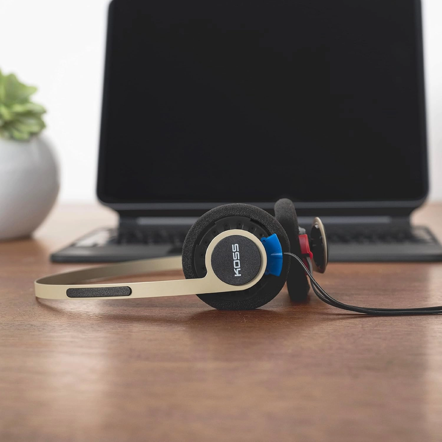 Koss KPH40 Utility On-Ear Headphones, Detachable Interchangeable Cord System, Ultra Lightweight Design (Rhythm Beige)