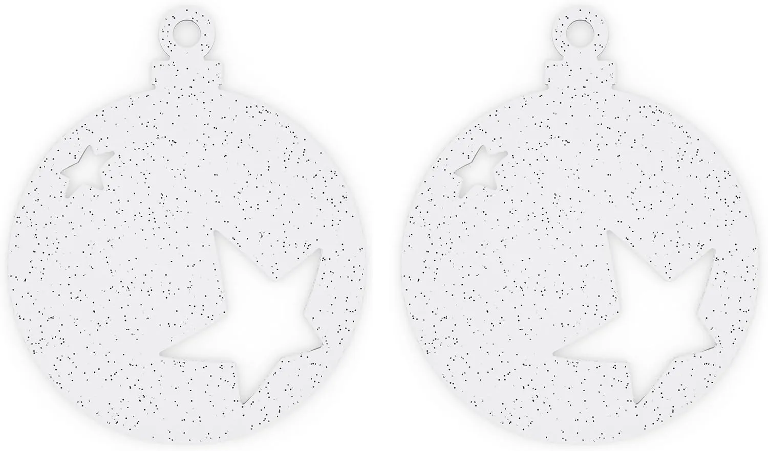 Koziol Stars Christmas Ornament, 2-Piece, Clear with Silver Glitter