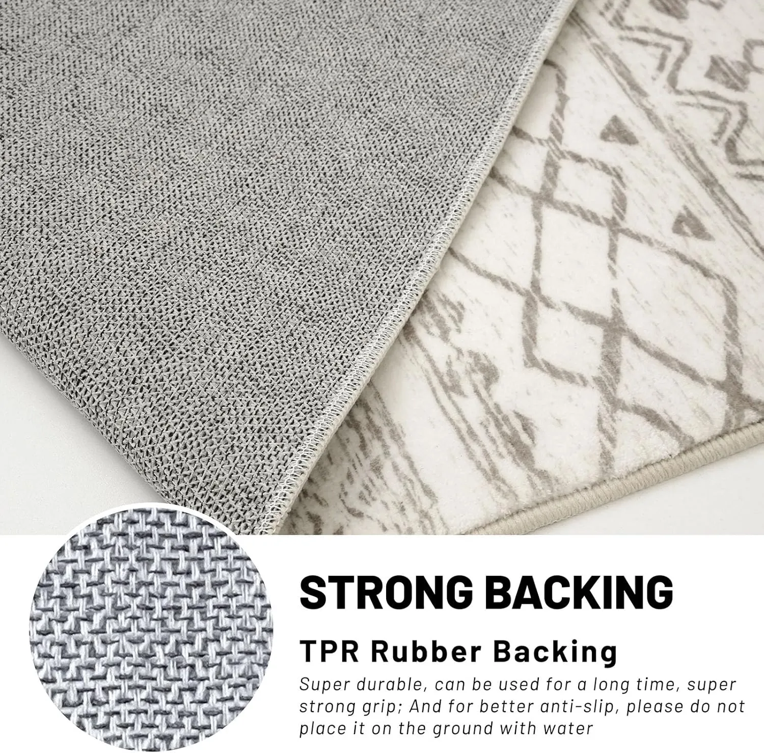 KUTA Moroccan Runner Rug 2x6 Non-Slip Vintage Beige Boho Hallway Kitchen Rugs Ultra Soft Print Distressed Geometric Runners for Hallways, Entryway Bedroom Laundry