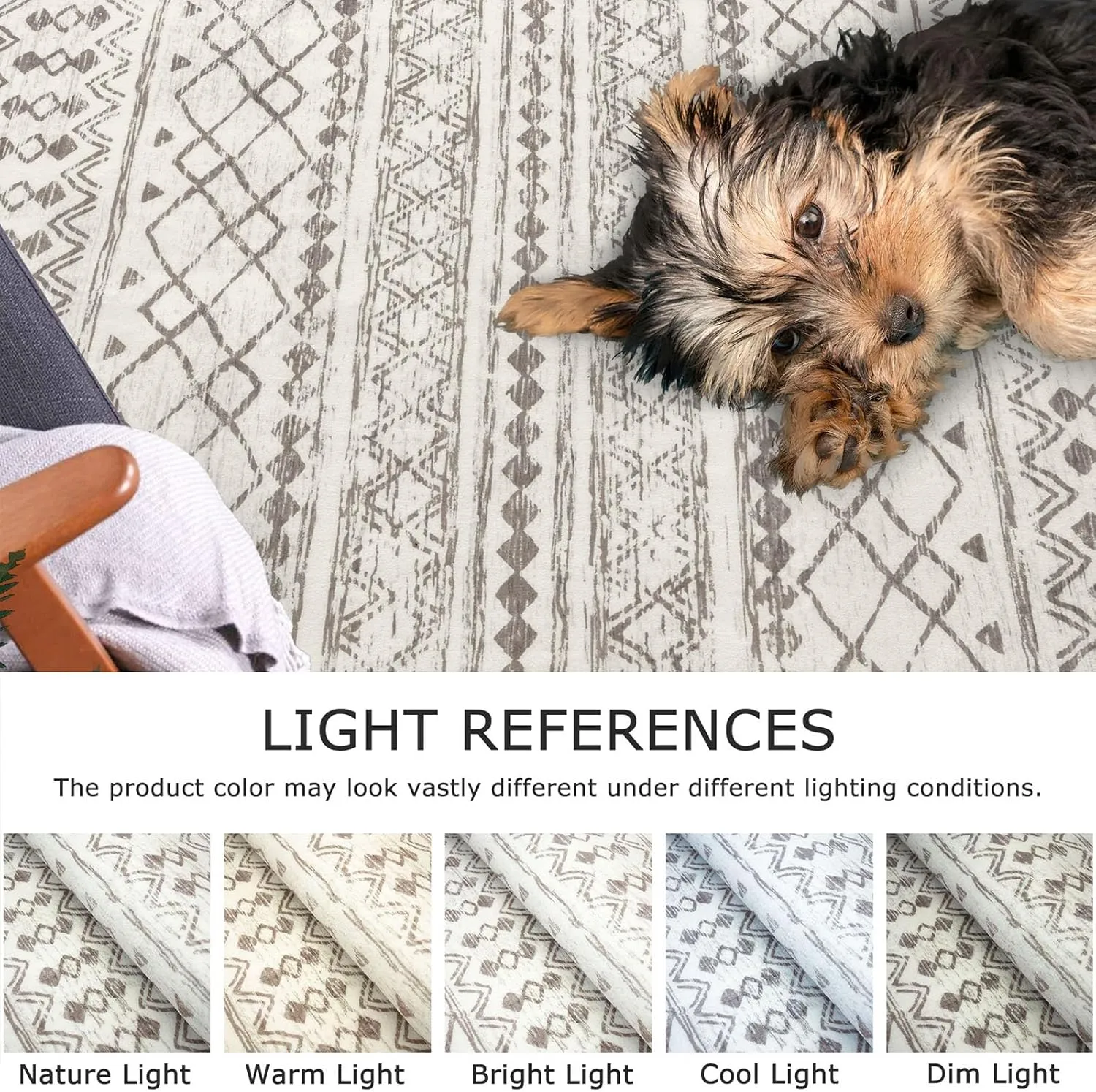 KUTA Moroccan Runner Rug 2x6 Non-Slip Vintage Beige Boho Hallway Kitchen Rugs Ultra Soft Print Distressed Geometric Runners for Hallways, Entryway Bedroom Laundry