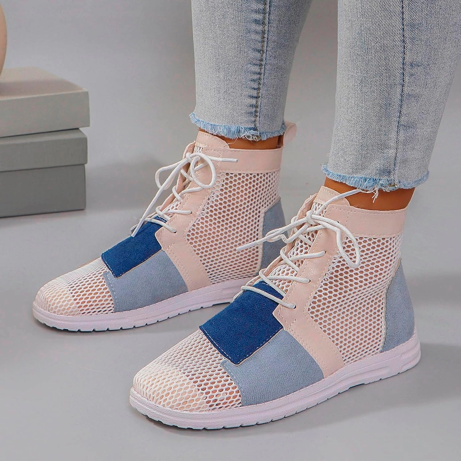 Ladies Fashion Solid Lace Up Comfortable Ventilation Thick Soled Casual Sports Shoes Wide Fit Mens Dress Shoes
