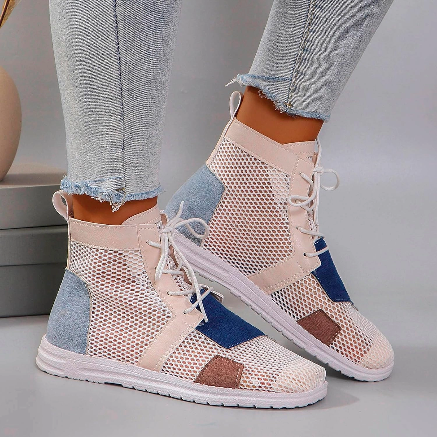 Ladies Fashion Solid Lace Up Comfortable Ventilation Thick Soled Casual Sports Shoes Wide Fit Mens Dress Shoes